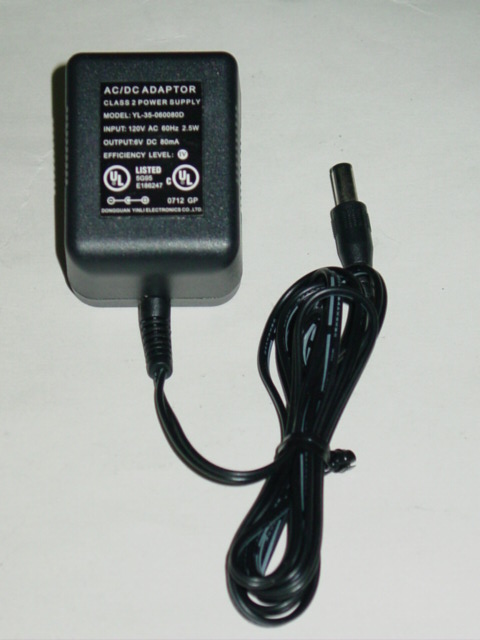 NEW Dongguan YL-35-060080D AC Adapter 6V 80mA for Oster Wine Opener 4207 & 4208